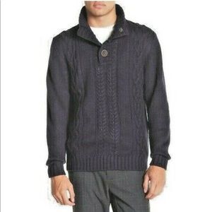 Weatherproof Vintage Mens Button Mock-Neck Sweater